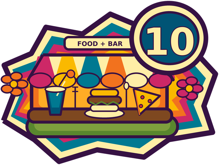 Bar and food court map icon.